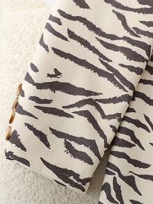 Women's Fashion Zebra Print Blazer - Leopard - View 6