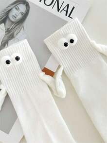 1/2 par de calcetines magnéticos para parejas, calcetines de media caña lindos que se pegan automáticamente, para primavera/otoño - Multicolor - Ver 5