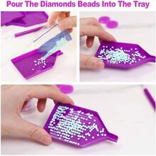 13pcs Diamond Painting Art Accessories, V-Shaped Corner Opening Diamond Art Trays Kits For Adults With Diamond Painting Pen And Wax Glue, Rhinestone Bead Tray For Diamond Painting Dotz Tools Storage - 1 - 查看 7