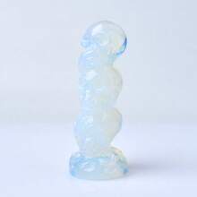 CUPIDCRYSTAL 3.14" Labradorite Crystal Skull Figurine - Perfect For Home Decor & Halloween Gifts, Natural Stone With Unique Veins And Cracks