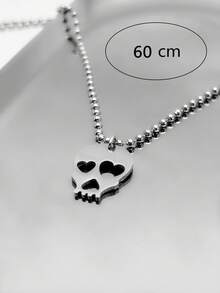 1 chiếc vòng cổ mặt dây chuyền trang trí hình đầu lâu hình trái tim sáng tạo thích hợp cho trang phục hàng ngày của phụ nữ Ngày lễ tình nhân, Mẹ, Mẹ, Ngày của Mẹ, Quà tặng - Bạc - Xem 4