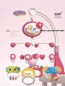Baby Music Crib Mobile Bell With Projector And Night Light, 150 Types Of Music, Timing Function, Portable Mobile Music Box And Bell, Suitable For Toys For Children Aged 0 And Above (Blue&Pink) - Multicolor - View 10