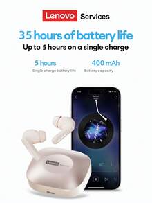 Lenovo LE209 New Bluetooth Earphones, Half In-Ear Bluetooth 6.0 Stereo Surround Sound, High-Quality Music & Gaming, Long Battery Life, Clear Calling Microphone, Comfortable Silicone Wireless Earbuds, Compatible With Smartphones & Computers - Nhiều màu - Xem 4