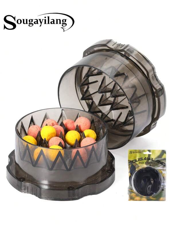 SOUGAYILANG 1 pieza Caja portátil de molienda de cebo de PVC para pesca de agua dulce europea, molinillo de cebo transparente, accesorio de pesca