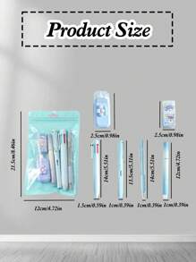 6 قطع/مجموعة طقم قرطاسية مخصص جميل، ذو قيمة جمالية عالية، هدية للطلاب في بداية العام الدراسي والتخرج، أدوات كتابة بلاستيكية مع ممحاة وقلم