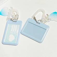 Milk Blue Card Sleeve Slide-Cover Keychain Card Holder, Meal Card DIY Cute Card Sleeve,For School Supplies,Back To School - Multicolor - View 6