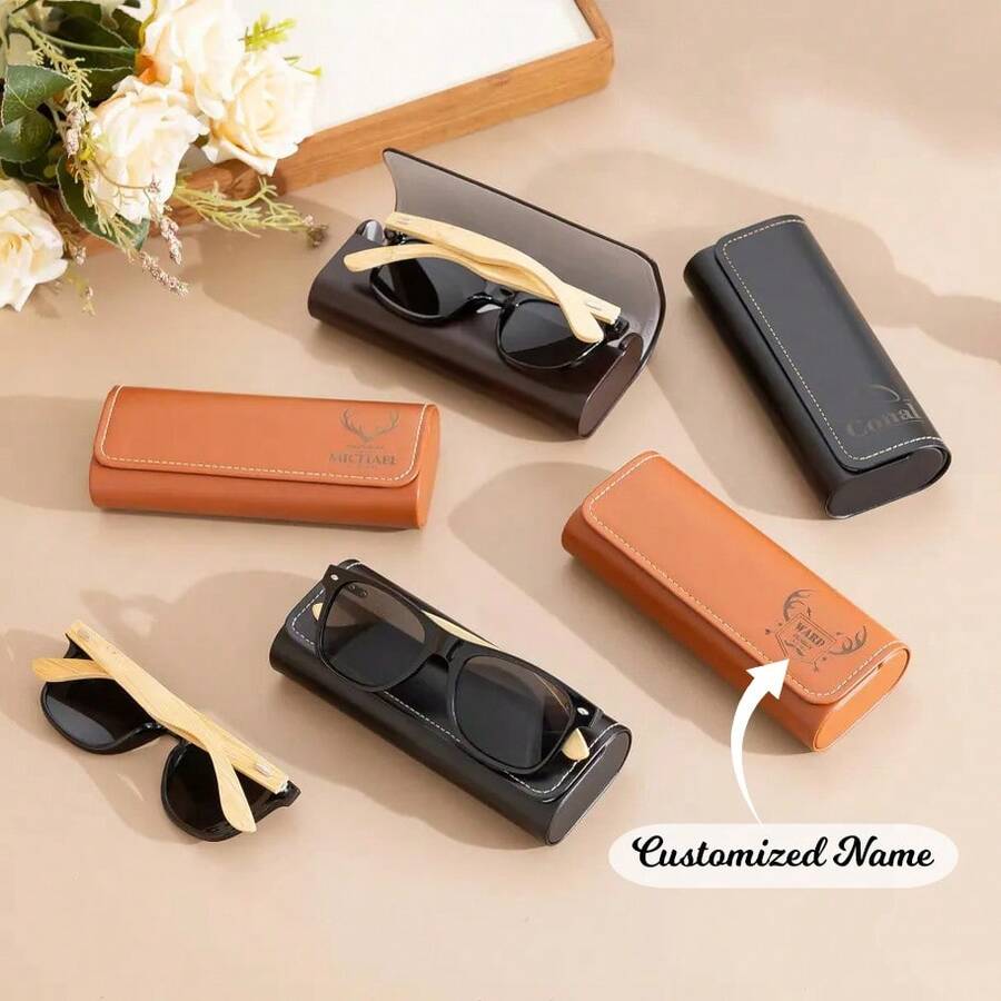 Caixa de Óculos de Sol Personalizada para Homens, Caixa de Óculos Macia Personalizada, Estojo de Óculos Personalizado, Presente Personalizado para Padrinhos