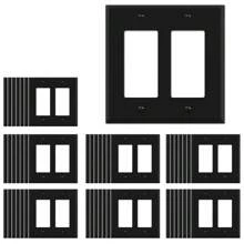 5/10 件壁挂面板灯开关盖，款式多样，纯色，黑色，壁挂面板灯开关插座盖，坚固耐用 - 黑色 - 查看 25