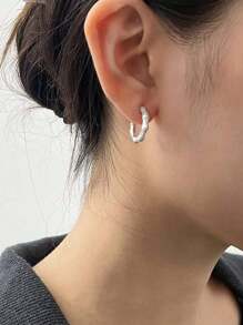 1 Pair Delicate Luxury Brushed Bamboo Earrings S925 Sterling Silver For Women Fine Jewelry Gifts Party Gifts Birthday Gifts Dating Essentials