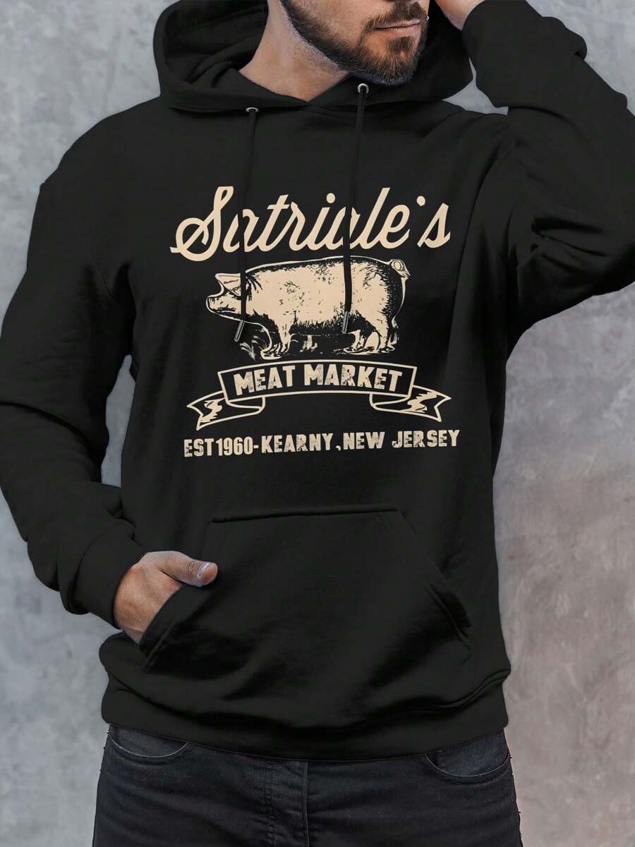 Men's Hoodie Satriale S Sopranos Funny Deli Badabing Funny TV Hoodies For Men Long Sleeve Comfy Casual Pullover Sweatshirts Men Hoodies Fashion Novelty Hoodies Hooded Pullover Sweatshirts With Pockets Sweatshirt For Men Gifts For Men - Black - View 1