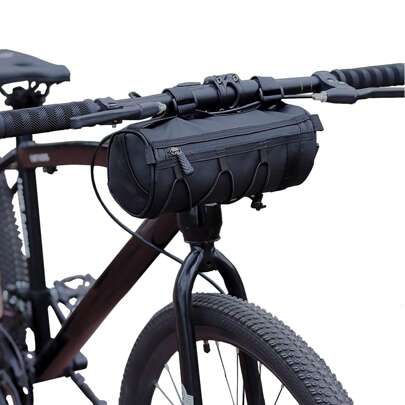 2.5L Large Capacity Bicycle Handlebar Bag, Waterproof Bike Accessories, Bicycle Frame Front Bag With Zipper And Shoulder Strap