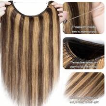 Invisible Headband Wire Clip In Remy Human Hair Extensions Full Head Extensiones De Cabello Humano #24 Natural Blonde #27 Dark Blonde #60 Platinum Blonde #613 Bleach Blonde - #24 Tóc vàng tự nhiên - Xem 8