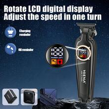 HIENA 无绳电动理发器，USB 充电 LED 数字显示屏，多种颜色可选，便携式理发器，美容美发工具，送给他的最佳节日礼物 - 彩色 - 查看 10