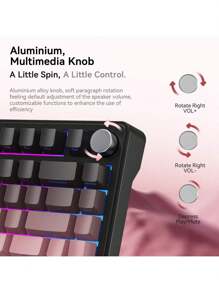 ATTACK SHARK Teclado Sem Fio ATTACK SHARK X85 Teclado Mecânico de Jogos Hot Swap, 75% TKL RGB, Sem Fio 2.4GHz/Bluetooth/USB-C, Gaxeta, Teclas PBT Perfil Cherry, Cabo Enrolado