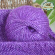 6 buc/pachet, 150 g fire de mohair cu sclipici metalic în total, material DIY manual pentru tricotat pulovere, eșarfe, pălării, mănuși calde și la modă în toamnă/iarnă