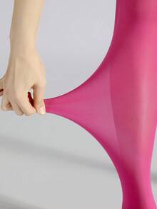 1件装女士经典彩色连裤袜，性感时尚高弹力紧身裤，多种颜色可选，舒适保暖 - 彩色 - 查看 9