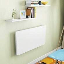 Wall Mounted Folding Desk,Wall Folding Table For Small Spaces,Floating Fold Down Table For Home Office Computer Workstation,Study Work Bench, Laundry Room, Kitchen, White 60*40cm/23.62*15.74in - White - View 8