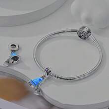 1 件银色精致彩色珐琅锆石万圣节系列骷髅糖果南瓜猫魔术师魔术帽木乃伊个性化饰品适合原创手链项链吊坠串珠 DIY 珠宝制作女士女孩万圣节派对礼物送给朋友 - 銀色 - 查看 4