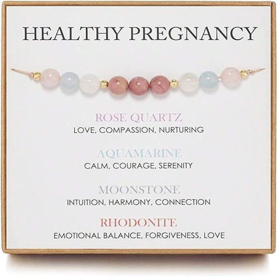 1pc Healthy Pregnancy Gift, Moonstone Bracelet, Hope Bracelet For Women, First Time Mom Gifts, Spiritual Bracelet, Mother's Day Gift Jewelry,Gifts Jewelry Gift Boxes And Cards As Gifts - Multicolor - View 1
