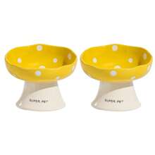 shuo ni mao yi Cat Bowl Ceramic Cat Food Bowl Dog Bowl Food Bowl Cat Bowl Rice Bowl High Footed Dog Drinking Bowl Diagonal Mouth Large Bowl Pet Specific