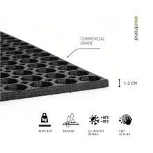 Honeycomb Outdoor Rubber Ring Entrance Floor Door Mat Ring , Rubber Drainage Mat, Indoor Outdoor Entrance Mats,Heavy Duty Outdoor Door Mat For Commercial Kitchen, Restaurant, Bathroom, 75x45cm,1.3cm Thick - 黑色 - 查看 4