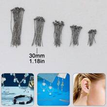 200pcs DIY Jewelry Making Headpins, 16mm-40mm Sizes Ball Pins, Bendable & Cuttable Beading Needles, Suitable For Jewelry Making And Sewing Supplies, Round Head Pins, Earring & Pendant Connectors, Cuttable Beading Pins, Bracelet & Necklace Decorative Pins, Can Replace Eyepins As Bead Piercing Connectors