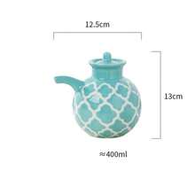 Olive Oil Bottle, Underglaze Relief Ceramic Oil & Vinegar Cruet, Kitchen Accessories Storage Dispenser Container, Seasoning Oil Bottle - Multicolor - View 14