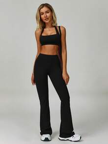 MASKERT Women's Tank Top, Sports Vest, Yoga Suit Vest, Tight Fitting Running Exercise Vest, High Elasticity Fitness Vest, Comfortable And Skin Friendly For Home Leisure - màu đen - Xem 6