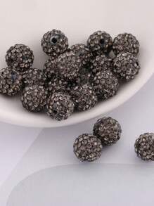 100 颗/包 10 毫米陶瓷珠手工散珠 DIY 手链项链珠宝配饰 - 100顆滿鑽陶泥珠 - 查看 15