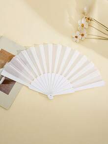 纯色多色平板舞蹈折扇手持扇夏季扇子，西班牙纯色扇子表演道具扇，适合日常居家使用，适合参加庆祝活动 - 黑色 - 查看 13