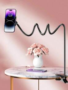 1pc 360° Rotatable Slouchy Phone Holder, Adjustable Angle Stand For Bedside And Desk, Suitable For Phones Under 200g - 彩色 - 查看 1