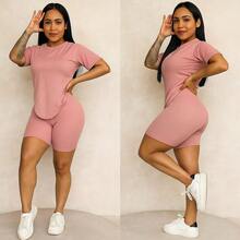 Women Two-Piece Outfits - Baby Pink - View 3