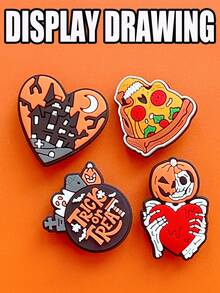 25 PCS Halloween-Themed Party Series, Halloween-Themed Shoe Decoration Accessories, Soft PVC Ghosts, Skeletons And Festive Designs - Plastic Shoe Accessories, Covering Classic Halloween Elements Such As Pumpkin Heads, Ghosts, Bats, And Skulls, With A Quirky, Mysterious And Festive Style, Suitable For Decorating Shoes, Bags, Hats