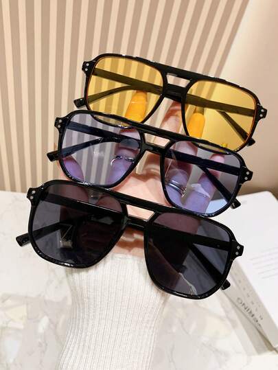 LiMiaoMiao 3pcs Oversized Square Fashion Fashion Glasses, Y2K Style, Novelty, Party, Vacation Costume Accessories For Men And Women