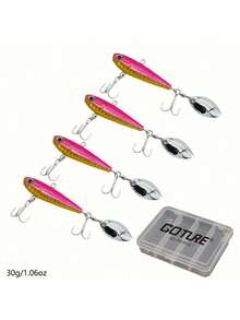 GOTURE 4pcs Fishing Lures Sinking Metal Spoons Micro Jigging Bait Fishing Spinner Blade For Bass Fishing Lure Kit With Tackle Box - Multicolor - View 12