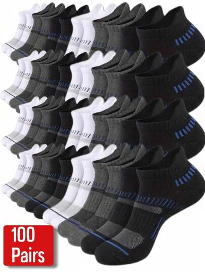 100/60/30/10/5/2/1 Men's Short Summer Sports Socks | Breathable & Moisture-Wicking | High Elasticity | Striped Design | Multiple Colors | Limited Time Offer