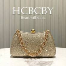 Luxury Gold Rhinestone-Encrusted Evening Clutch Bag, Sparkling Rhinestones And Exquisite Chain Decorative Evening Bag, Dinner, Prom, Holiday Must-Have! - 金色 - 查看 1