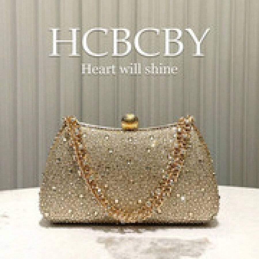 Luxury Gold Rhinestone-Encrusted Evening Clutch Bag, Sparkling Rhinestones And Exquisite Chain Decorative Evening Bag, Dinner, Prom, Holiday Must-Have! - 金色 - 查看 1