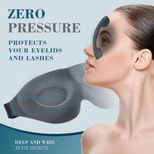 ZGGCD Sleep Mask For Side Sleeper Light Blocking Sleeping Eye Mask For Women And Men 3D Contoured Cup Night Blindfold Luxury Eye Cover Eyeshade With Adjustable Strap For Travel And Nap Black - 灰色 - 查看 4