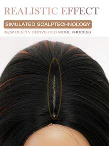 Tóc giả thẳng dài màu cam nổi bật màu đen thanh lịch dài 26 inch, thiết kế nhiều lớp, chân thực và tự nhiên, dễ chăm sóc, tóc giả dự tiệc hàng ngày dành cho phụ nữ, tóc giả nhập vai Halloween, sợi tổng hợp chịu nhiệt, phù hợp với mọi chủng tộc, tạo kiểu đa năng - trái cam - Xem 4