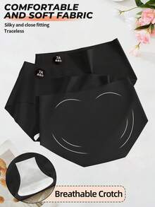 6条装无缝冰丝内裤，女士性感隐形内裤，舒适低腰内裤，纯色薄款柔软三角裤，7A级隐形弹力面料，女士内衣，光滑柔软透气，平角内裤 - 彩色 - 查看 6