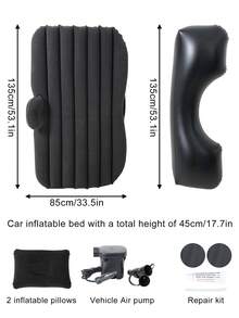 1pc Inflatable Car Mattress With Air Pump, Foldable Camping Airbed For SUV Backseat, Portable Travel Bed For Camping, Car, Outdoor Party, Includes Air Pump & Storage Bag - Multicolor - View 15