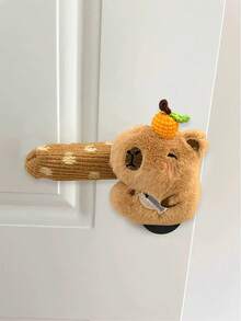 1 件卡通毛绒水豚门把手保护套，家庭入口装饰挂件，客厅柜门装饰挂件 - 彩色 - 查看 5