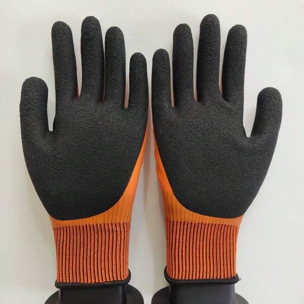 Guantes de trabajo impermeables de goma antideslizantes con doble recubrimiento, resistentes al desgaste, para construcción, jardinería y mecánica