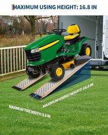 2Pcs 47" Aluminum Lawn Mower Ramps For Shed, Sturdy Anti-Slip Loading Ramps With Punch Plate Surface, 880 Lbs Capacity, 9" Wide - 57 Inches - View 3