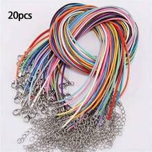 20/30/50pcs PU Leather Fashion Necklace Cord With Lobster Clasp, Black And Multi-Color, 1.5mm Thick, Waterproof, Unisex DIY Jewelry Making Supplies, Suitable For Daily And Holiday Wear - Multicolor - View 14