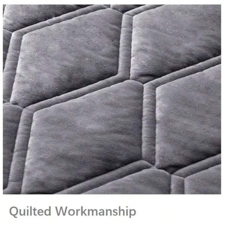 1 件全包天鹅绒床头罩超柔软光滑绗缝床头罩加厚纯色床背防尘保护罩 - 灰色 - 查看 4