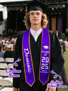 1pc Custom Graduation - Personalize Your Graduation Day! | Single Graduate, Entire Outfit, Name Or Background On | Teacher Appreciation, Graduation Decorations, Customized Text And Photo , High School & College Grad Academic Dress | Graduation Gift & Celebration Essential | Perfect Gift For Classmates, Friends, Family, And Graduates