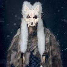 1pc Viking Warrior & Werewolf Mask - Faux Fur Headpiece, Perfect For Halloween, Rave Parties & Winter Novelty Costumes Halloween Party Decor
