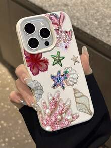1pc Fashionable Spaceship & Star Collage Pattern Waterproof, Shockproof, Anti-Slip Soft Phone Case Compatible With Apple And Phones - Multicolor - View 6